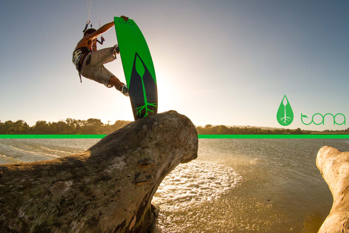 Andre Phillip with a sunset session on the 2015 Tona Flow kiteboard