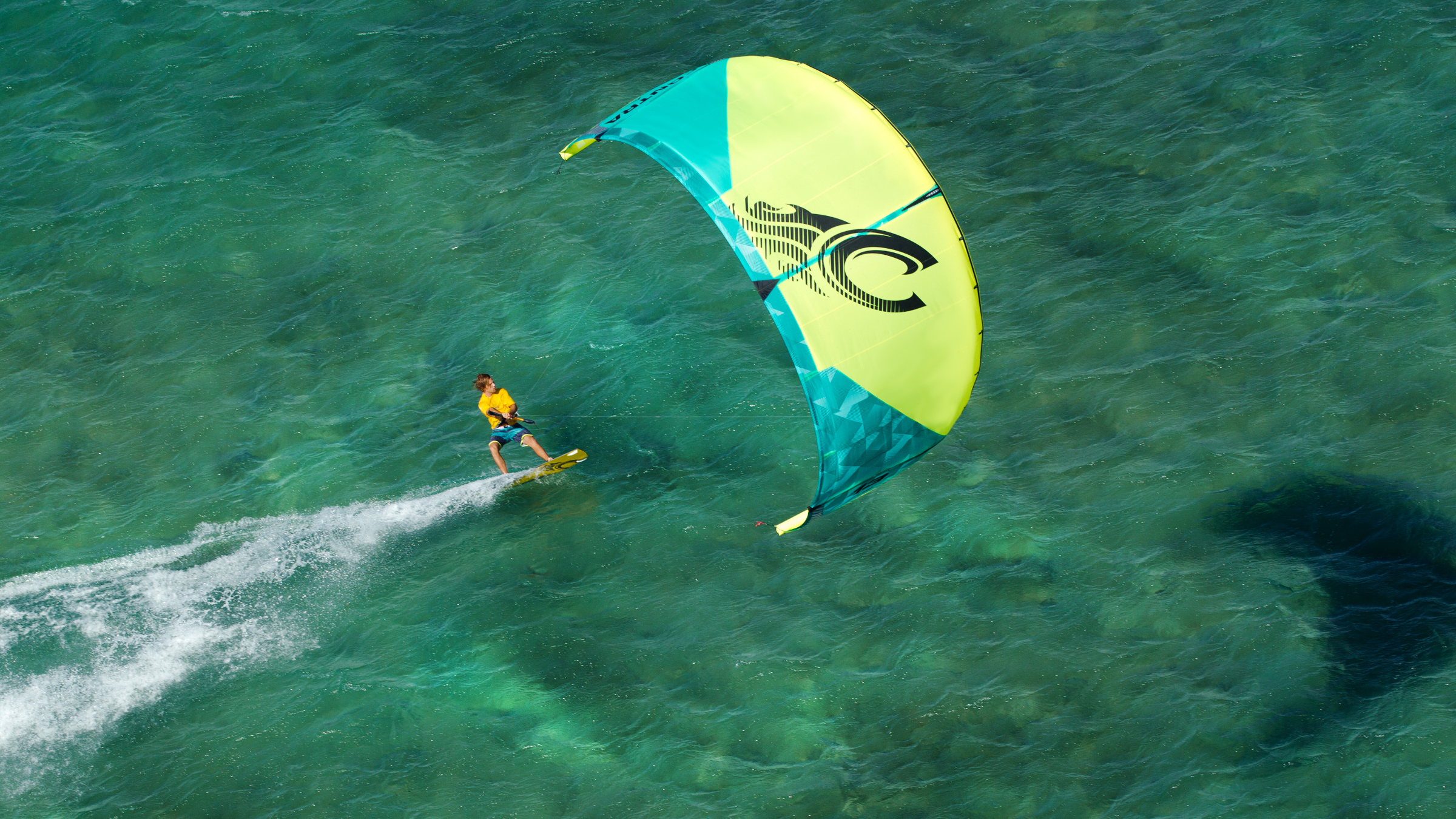 kitesurf wallpaper image - Kitesurfing  on the 2015 Cabrinha Contra kite - in resolution: High Definition - HD 16:9 2400 X 1350