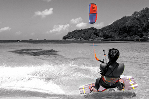 Sensi Graves with the 2015 Liquid Force Envy Kite and riding the carbon element kiteboard
