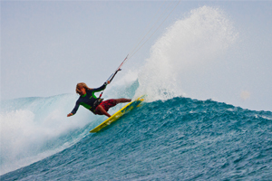 Airton Cozzolino ripping on a wave - North Kiteboarding